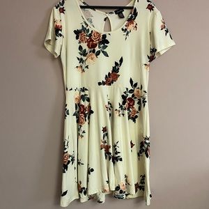 Ivory floral skater dress